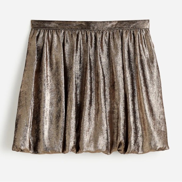 Metallic dark gold / brass Bubble-Hem Mini Skirt Madewell 10 - Picture 2 of 7
